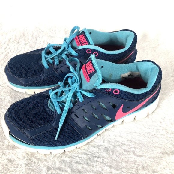 Nike Flex Run Woman's Blue Size 10 Sneakers Shoes - Picture 6 of 12